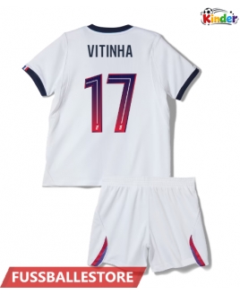 Günstige Paris Saint-Germain Vitinha #17 Auswärts Trikotsatzt Kinder 2026-27 Kurzarm (+ Kurze Hosen)